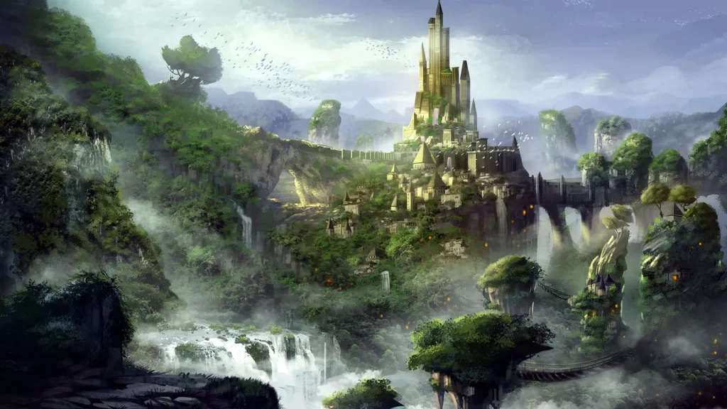 imaginary city depicting fantasy books without epic battles